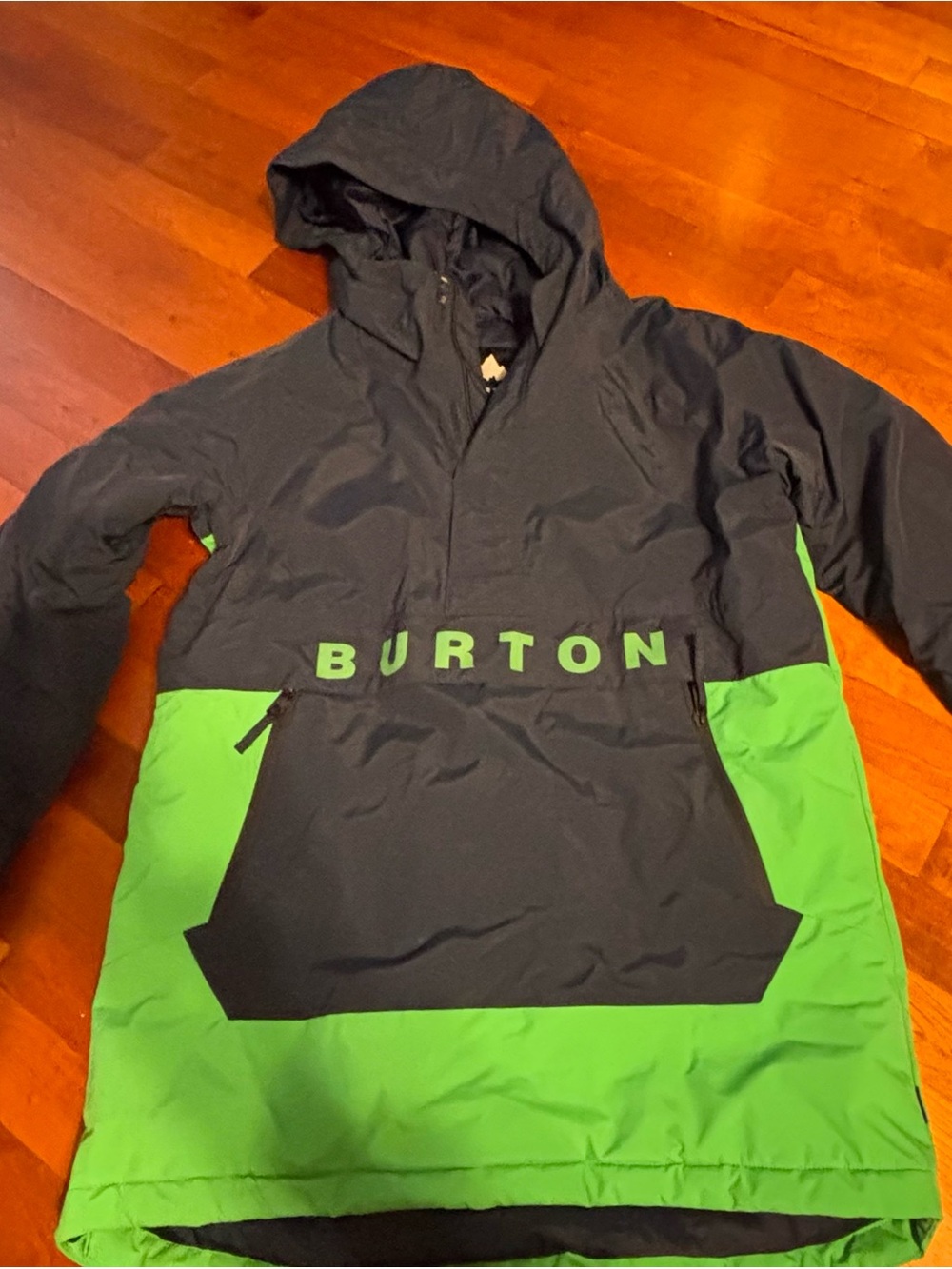 Burton Kids Navy and Bright Green Hooded Snowboarding Jacket